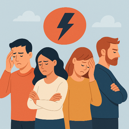 인간관계에섯 오는 스트레스 해소법에 관한 일러스트 이미지