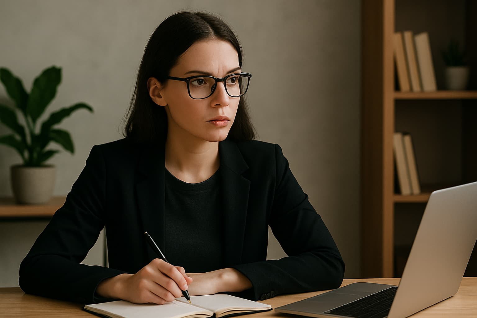 집중해서 메모하는 INTJ 여자, 자기 주도적으로 목표를 계획하는 모습