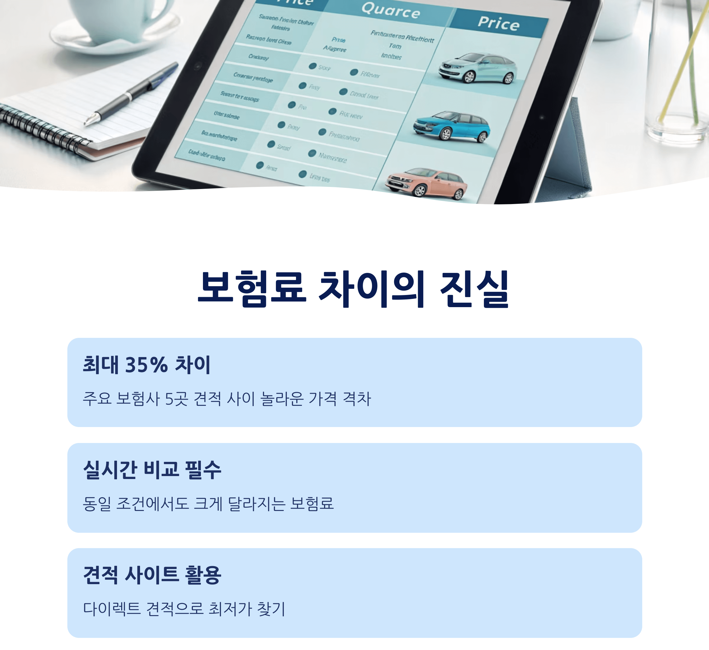 보험료 차이의 진실 - 보험사별 견적 비교의 중요성