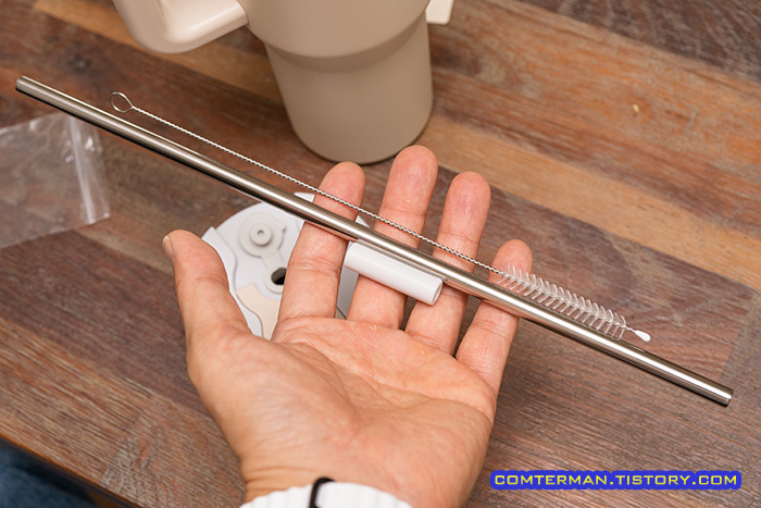 밤켈 1.18l 텀블러 스테인레스 빨대