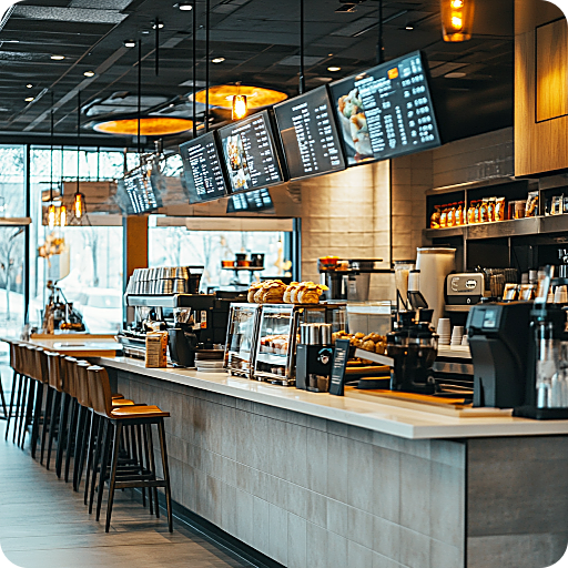 프랜차이즈 카페 내부 이미지