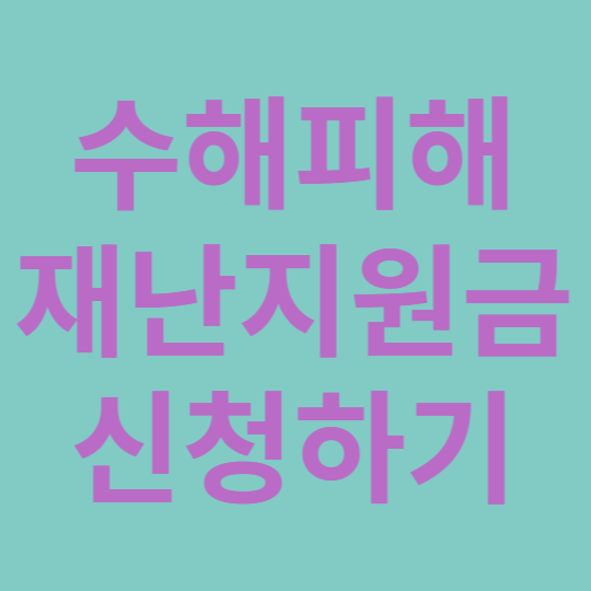 수해피해재난지원금신청