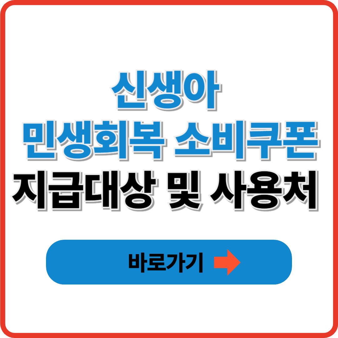 신생아 민생회복 소비쿠폰 지급대상 및 사용처 총정리