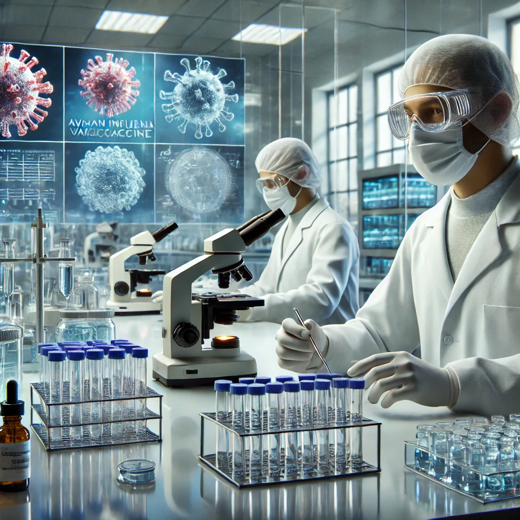 조류 인플루엔자 백신 개발중인 연구원