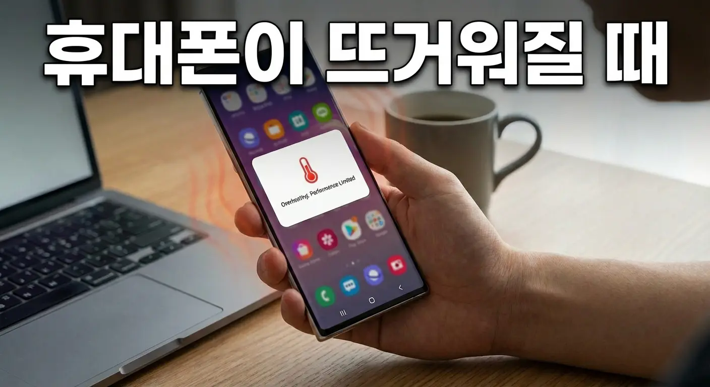 휴대폰이 뜨거워지면서 화면 반응이 느려진 상태