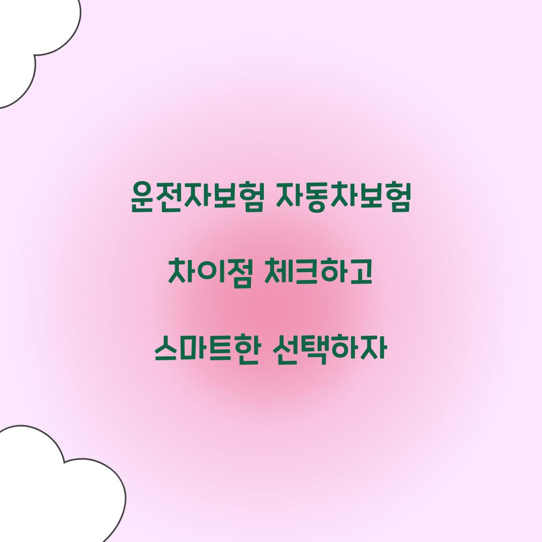 운전자보험 자동차보험 차이점