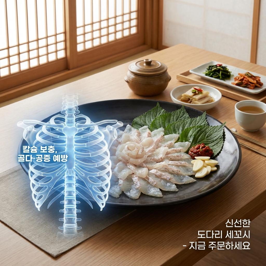 골다공증 예방을 위해 뼈째 먹는 도다리 세꼬시의 장점