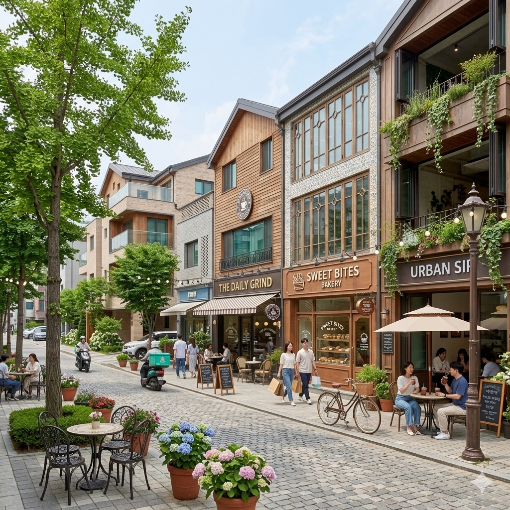 주택과 상가가 조화를 이루는 제1·2종 근린생활시설의 모습