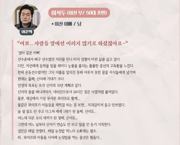 이석두 역 배우 이준혁