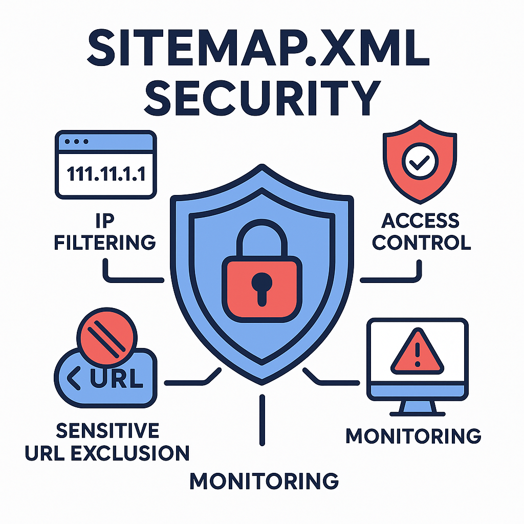 sitemap.xml 보안 설정 방법을 보여주는 보안 다이어그램