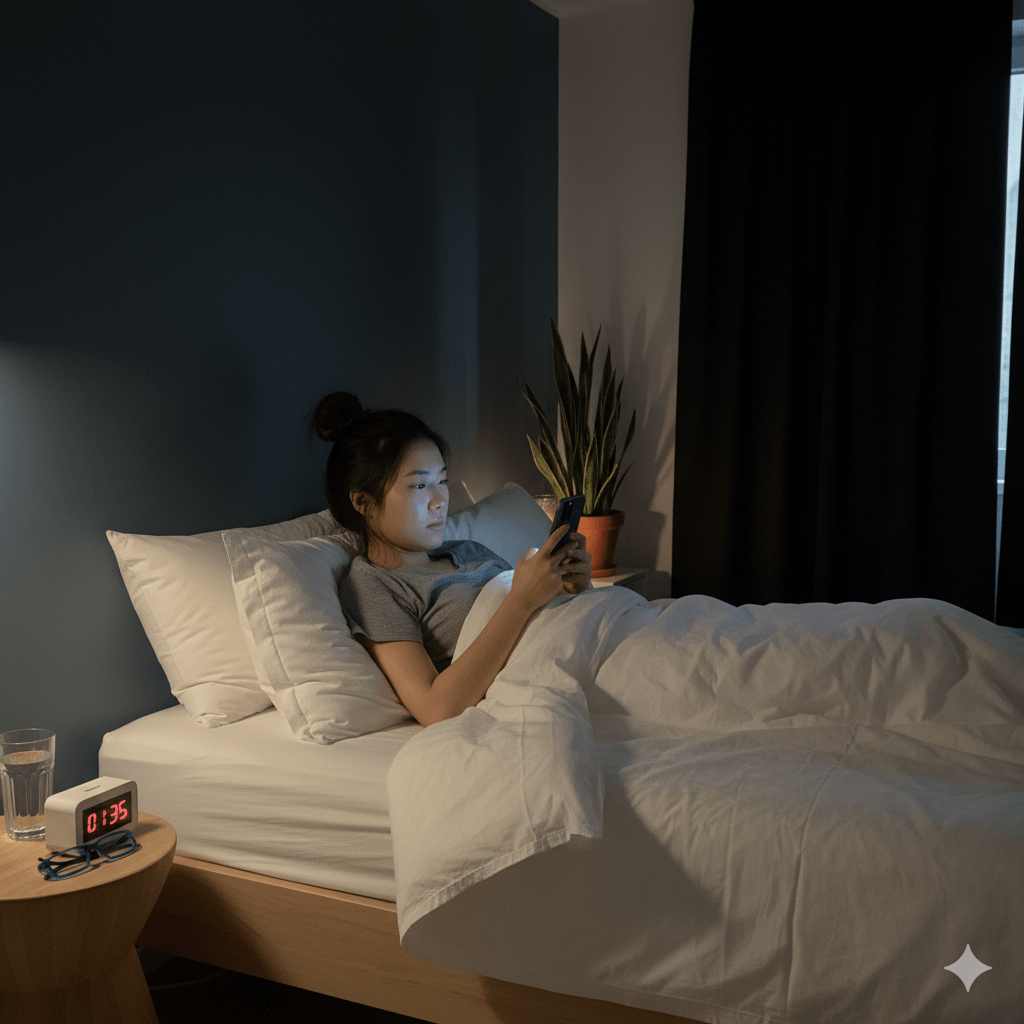 자기 전 스마트폰 - 사진