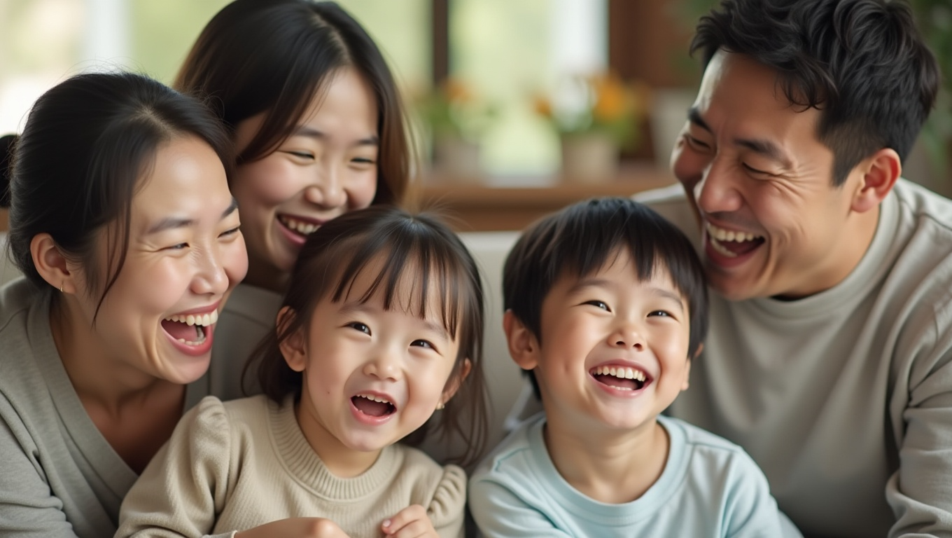 함께 웃는 가족들