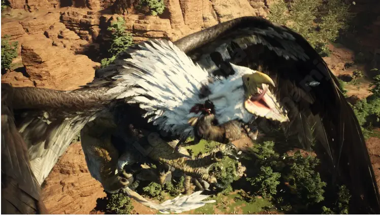 3.전투 중에 그리핀을 타고 올라가는 아리젠_