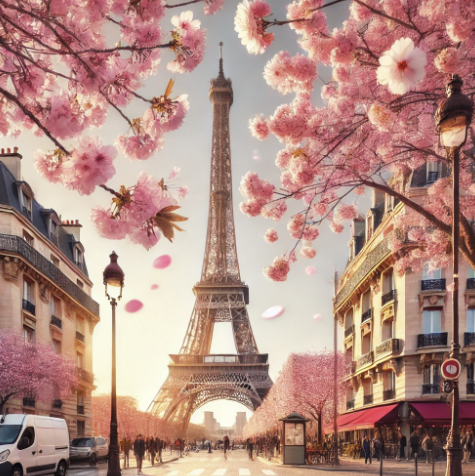 벚꽃 핀 파리 에펠탑 사진