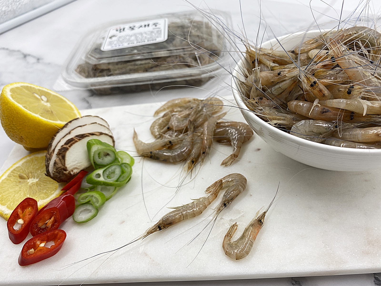 민물 새우 준비