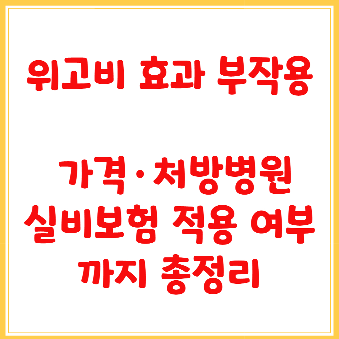 위고비 효과 부작용, 가격·처방병원·실비보험 적용 여부까지 총정리