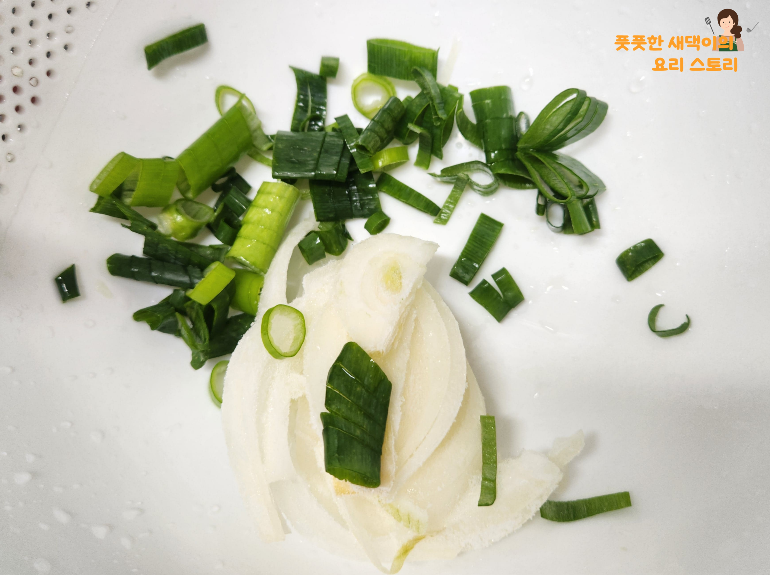 넣을만큼의 파와 양파 준비하기