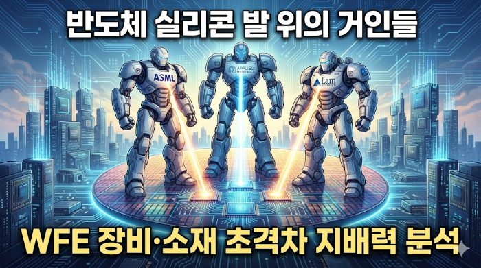 Infographic of semiconductor wafer fab equipment (WFE) market share and value chain analysis