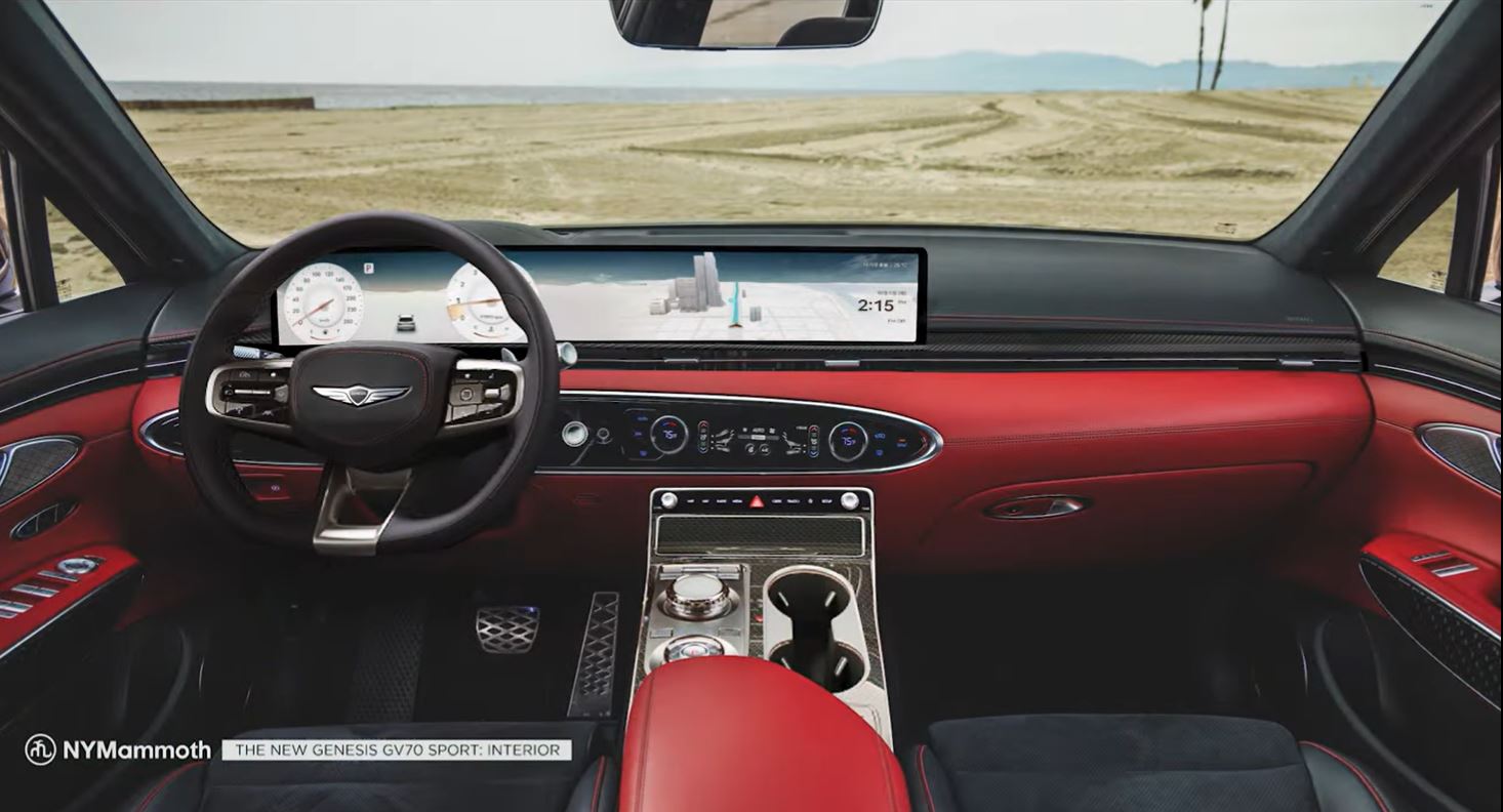 제네시스 브랜드가 내년 선보일 &#39;GV70 페이스리프트&#39;의 실내 예상도가 공개됐다.