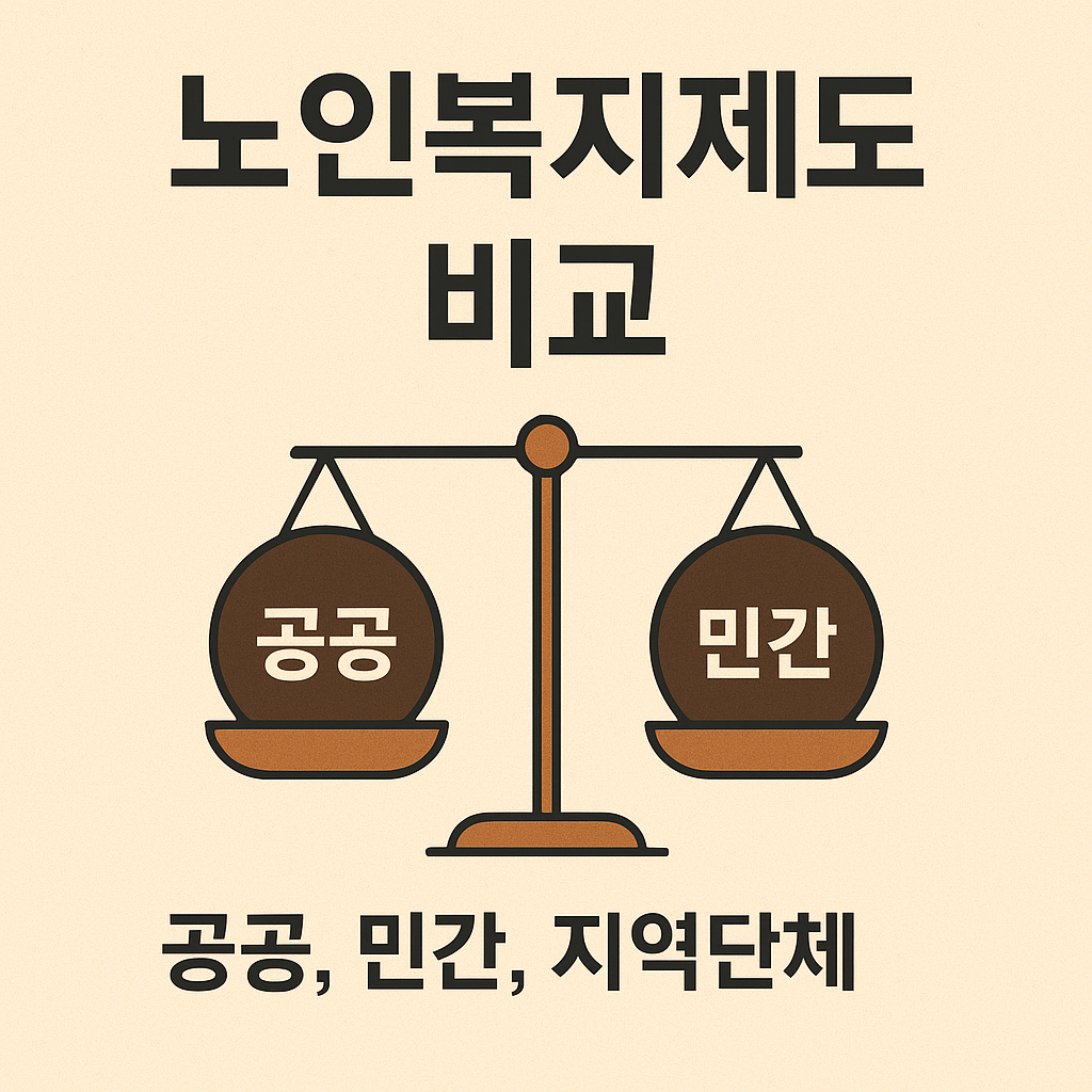 노인복지제도 비교 (공공, 민간, 지역단체) 관련 사진