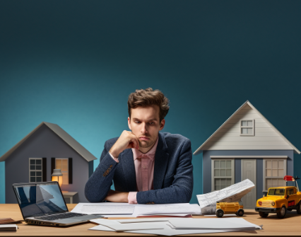 세금으로 고민하는 남자