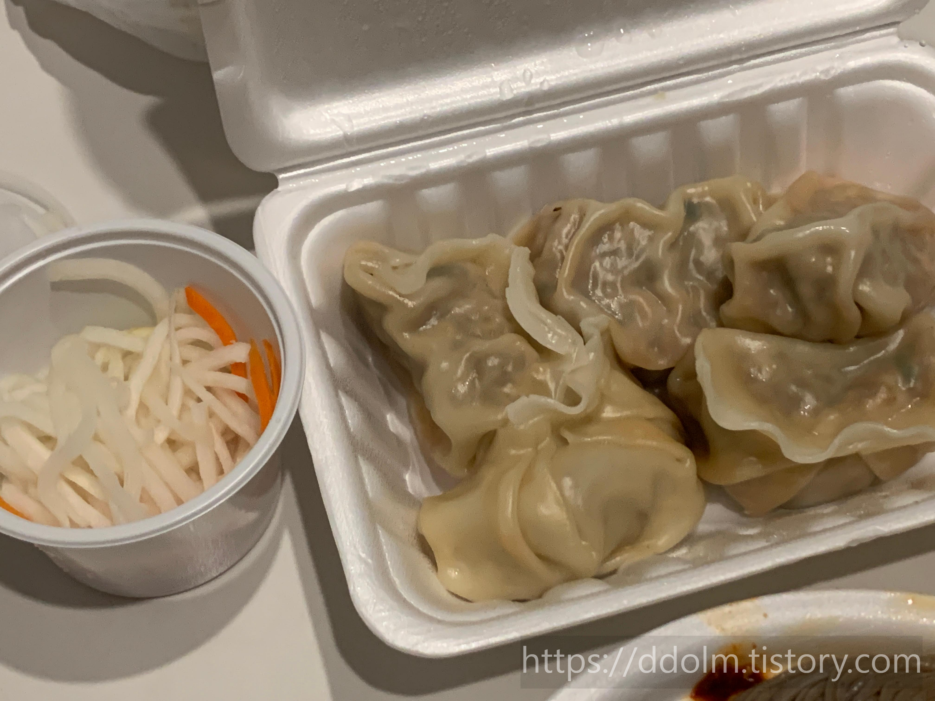 만포막국수 포장 후기 (비빔막국수, 접시만두)