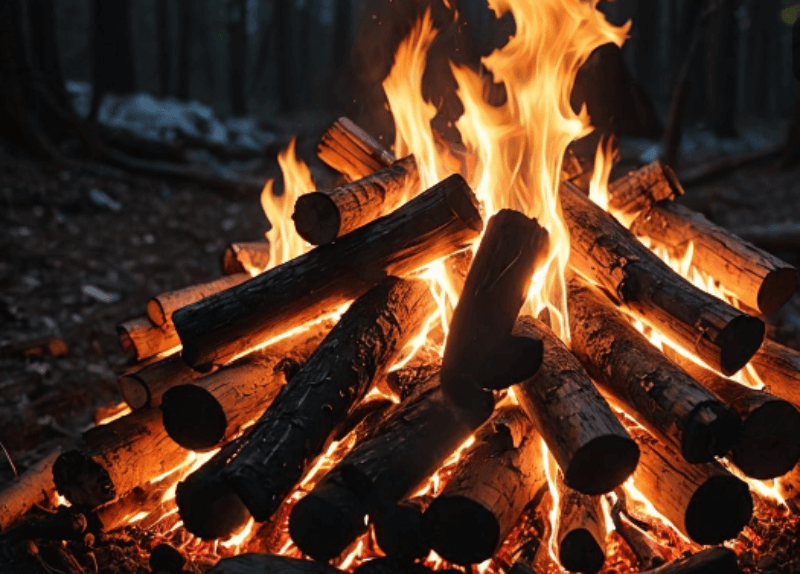 잘 타고 있는 장작불