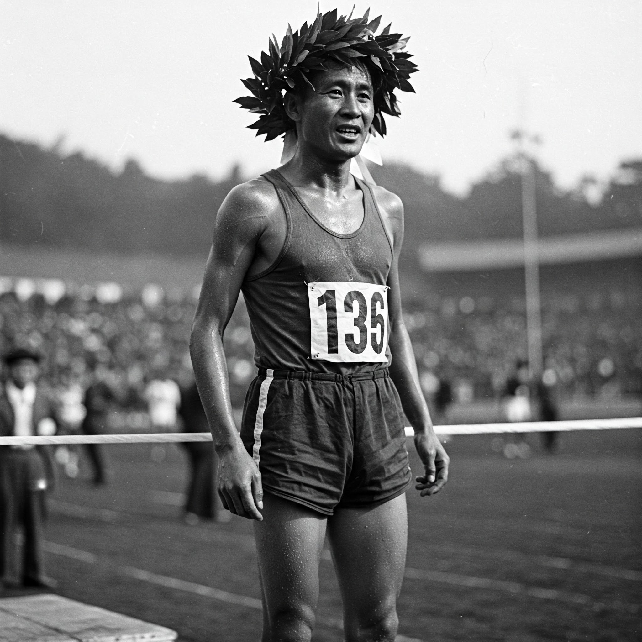 마라톤의 역사를 표현해주는 사진.