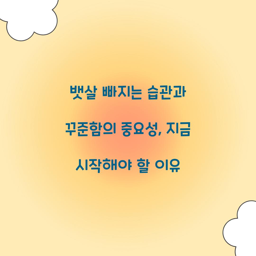 뱃살 빠지는 습관과 꾸준함의 중요성