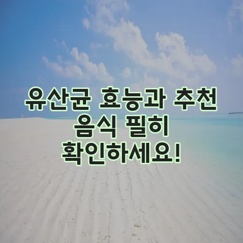 유산균 효능과 추천 음식 필히 확인하세요!