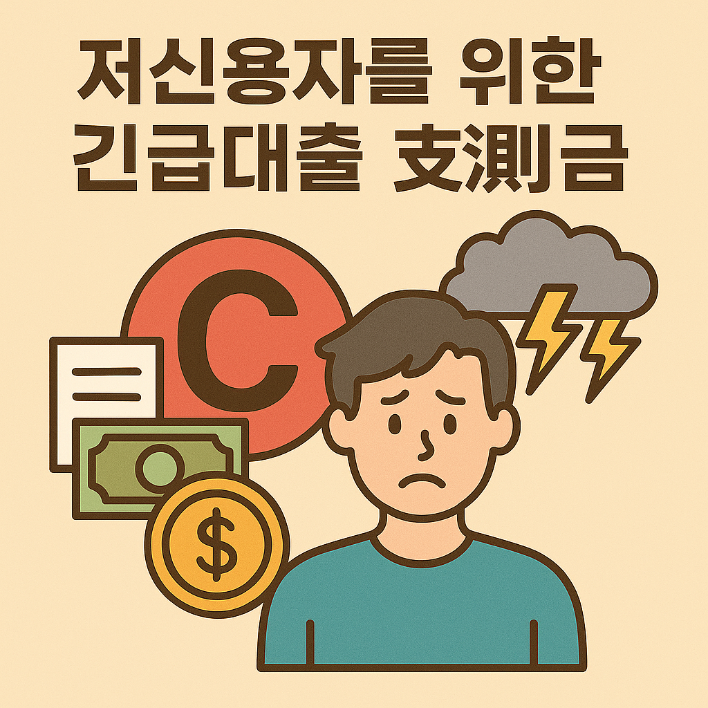 저신용자를 위한 긴급대출 지원금 포스터 이미지