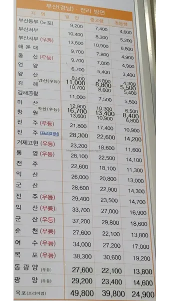 포항 시외버스터미널 시간표 예매 요금_8