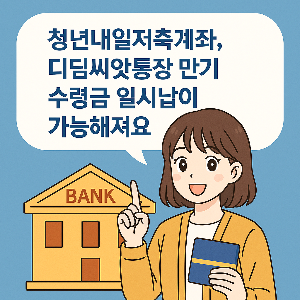 청년내일저축계좌, 디딤씨앗통장 만기 수령금도 청년주택드림청약통장에 일시납 가능해집니다