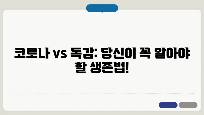 코로나 증상 순서와 독감, 감기와 차이점, 예방법 알아보기