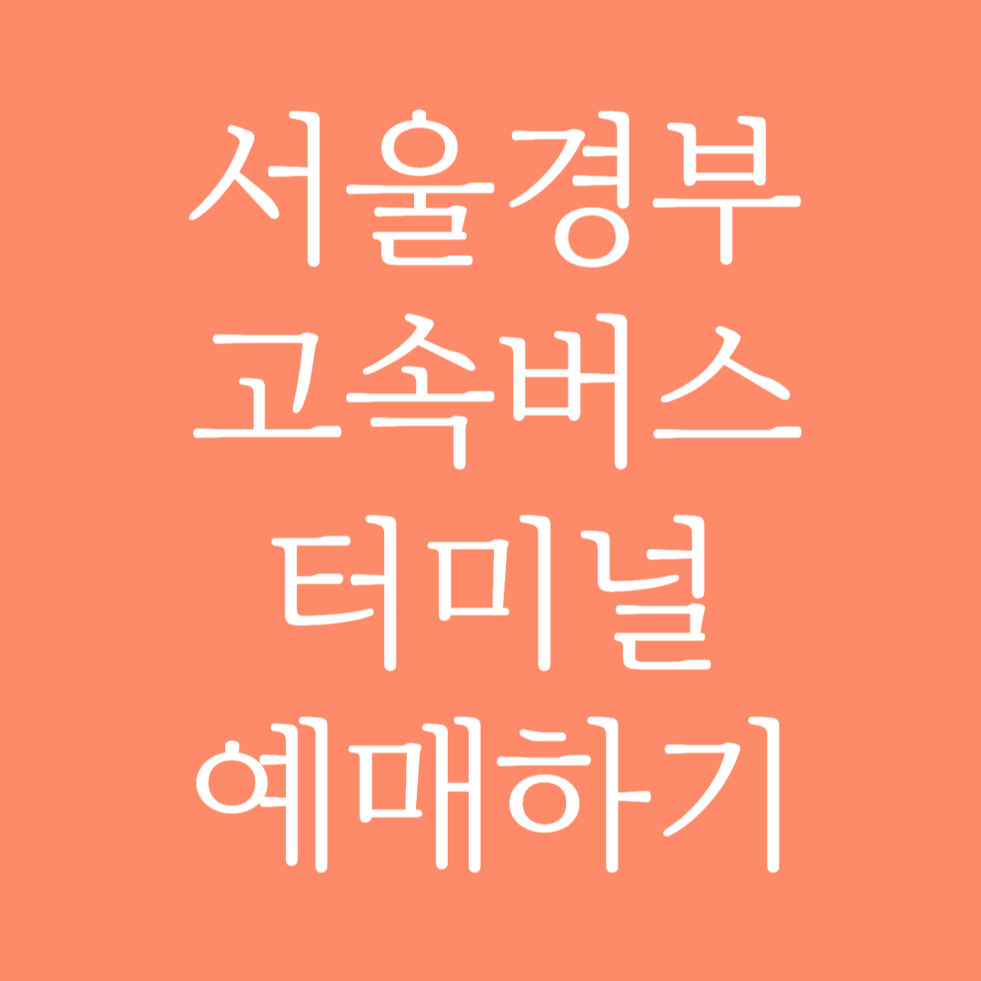 서울경부 실시간 고속버스터미널 시간표 조회 및 예매하기