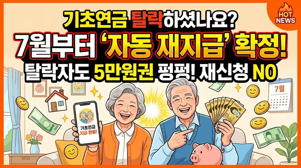 기초연금 자동 재신청
7월부터 탈락자도 자동 지급