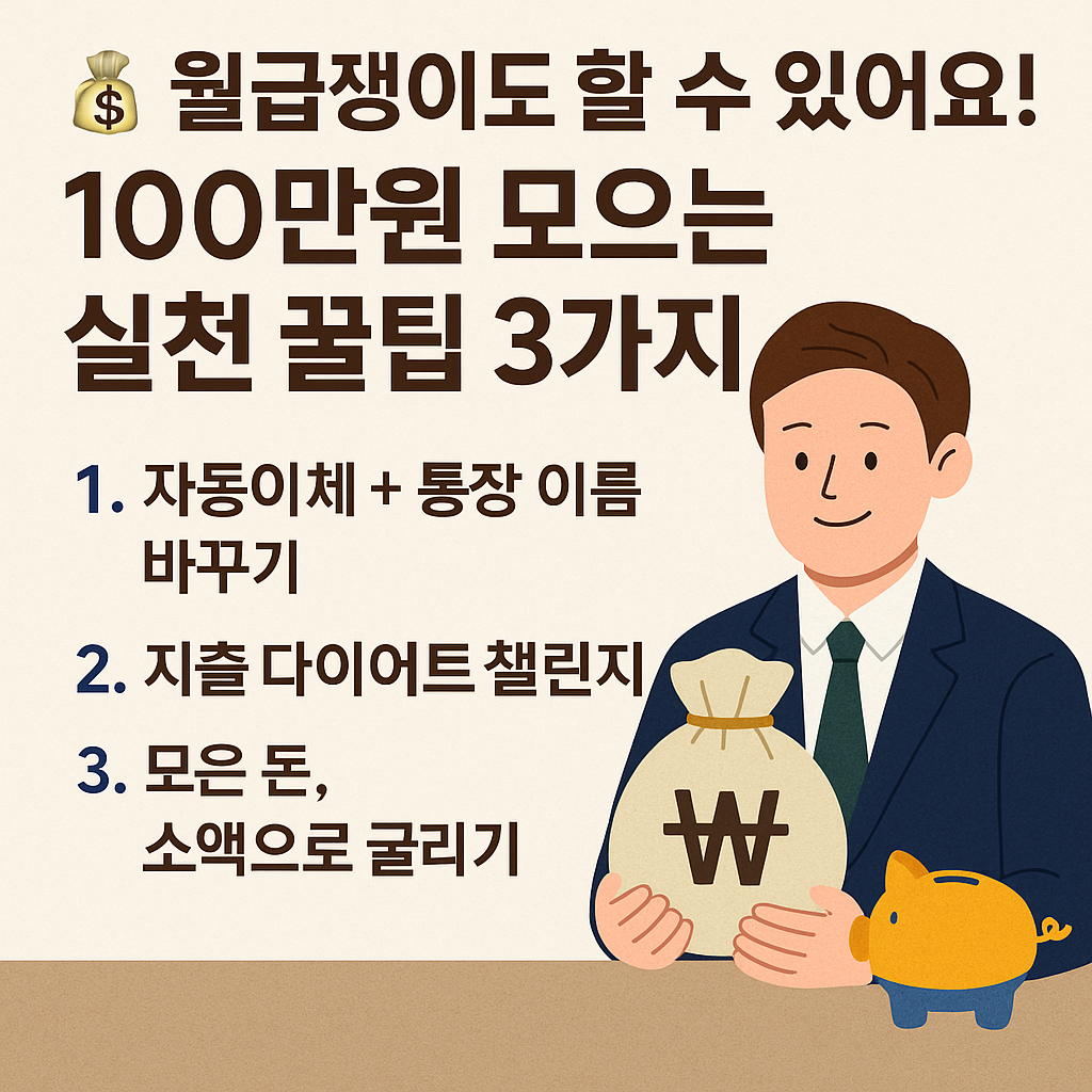 100만원 모으는 실천 꿀팁 재테크 썸네일