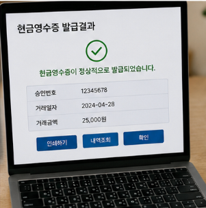 현금영수증은 홈페이지에서 간편하게 확인