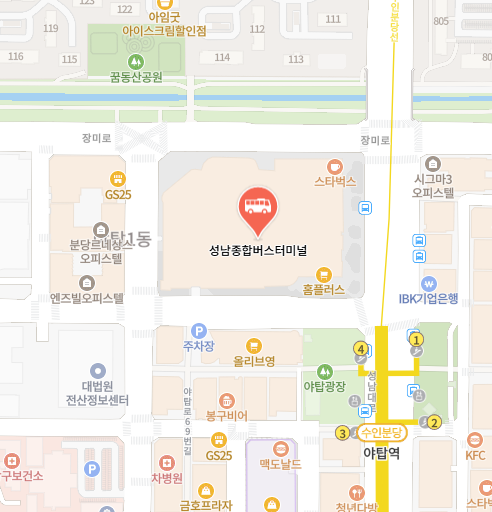성남종합버스터미널 위치