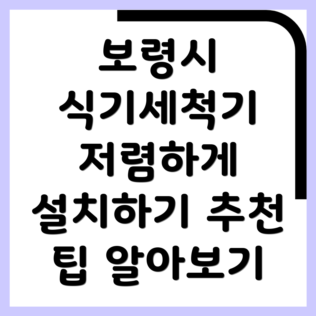 보령시 식기세척기