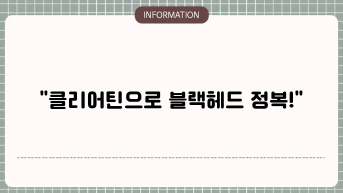 블랙헤드 제거 효과