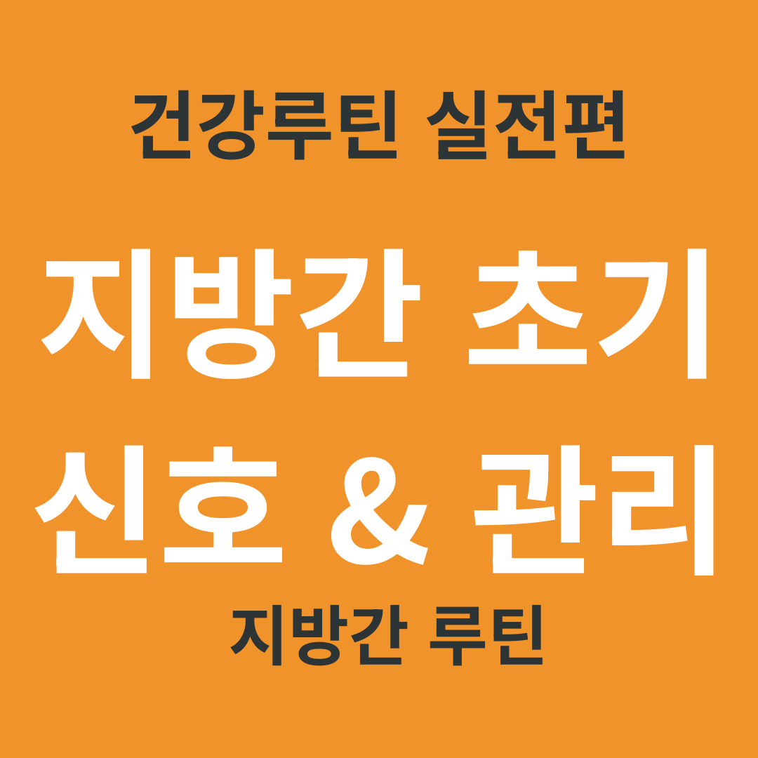 TV 건강 정보 요약 3. 지방간 초기 신호 &amp; 관리 루틴