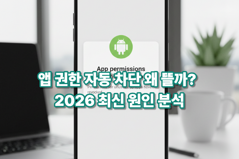 스마트폰 앱 권한이 자동으로 제거되었다는 알림 화면