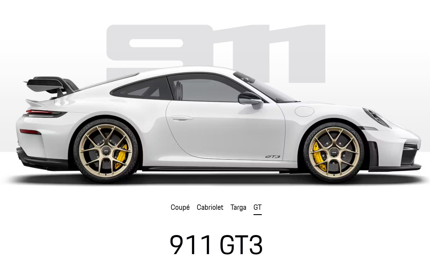 포르쉐 GT3, 출처 포르쉐 홈페이지