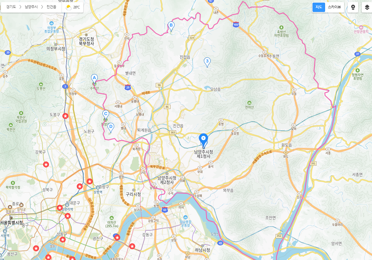 남양주 지도 캡쳐