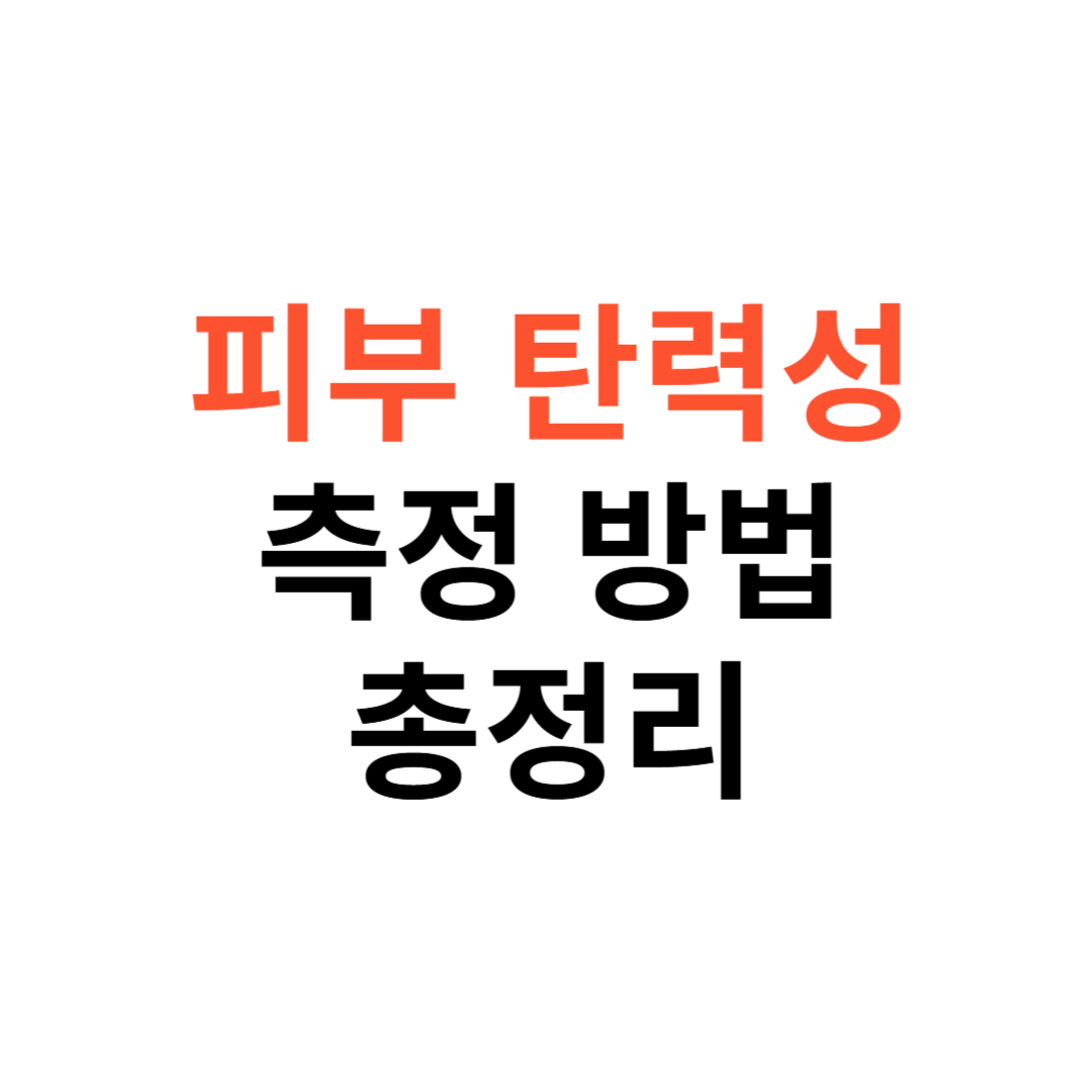 피부 탄력성 측정 방법