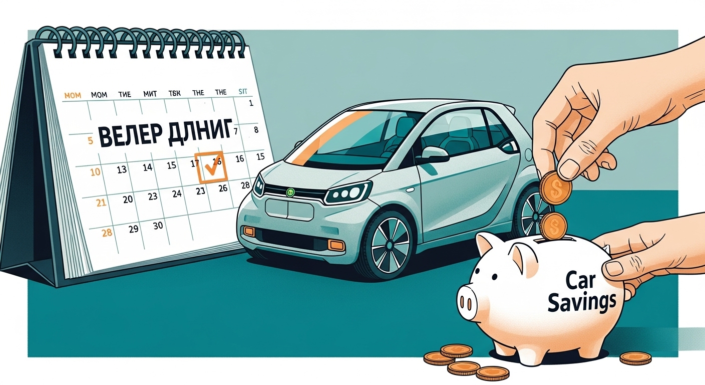 자동차세 연납과 친환경차 혜택으로 차량 유지비를 절약하는 모습