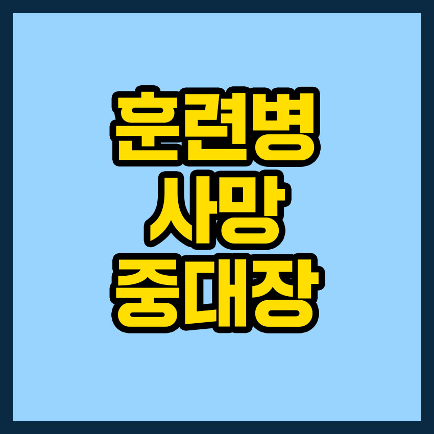 훈련병 사망 중대장