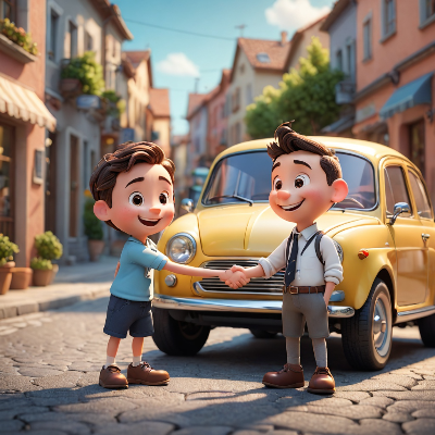 악수하는 캐릭터