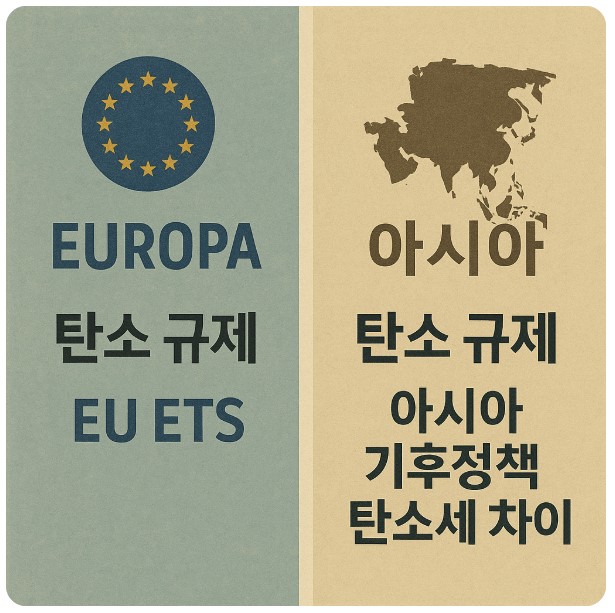 유럽 대 아시아 탄소 규제 이미지